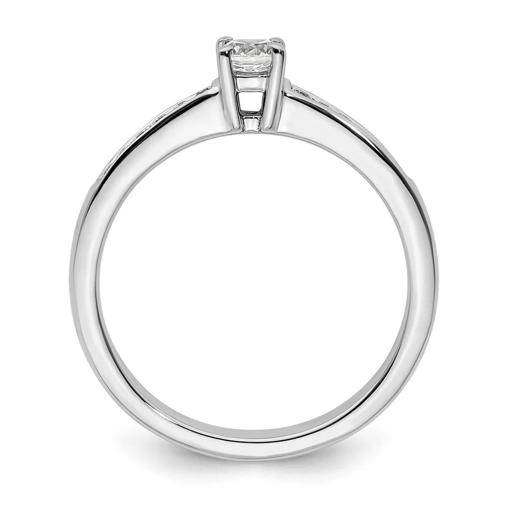 14k White Gold Lab Grown Diamond Wedding Band Ring 0.33Ct Clarity- VS Color- G-H