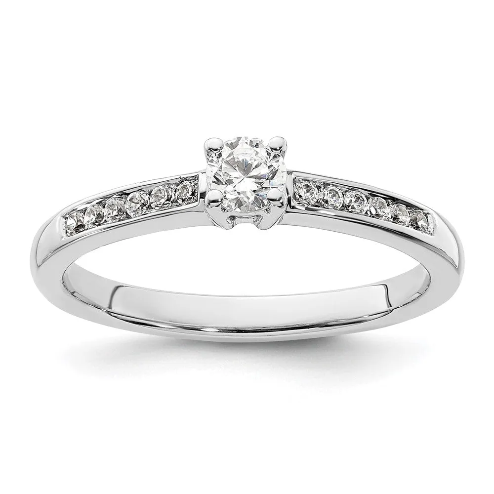 14k White Gold Lab Grown Diamond Wedding Band Ring 0.33Ct Clarity- VS Color- G-H