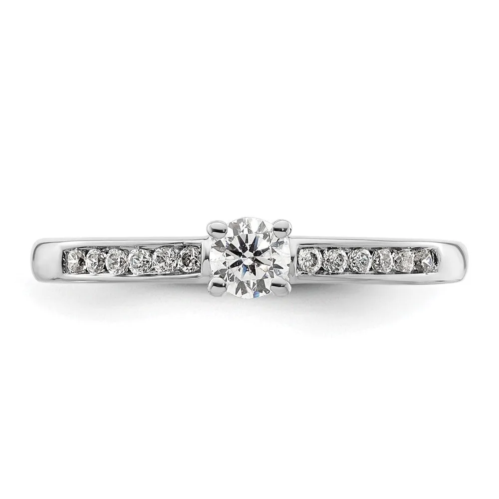14k White Gold Lab Grown Diamond Wedding Band Ring 0.33Ct Clarity- VS Color- G-H