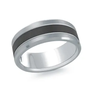 14K White Gold Ring from the Noir Collection by Malo - MRDA-135-8W