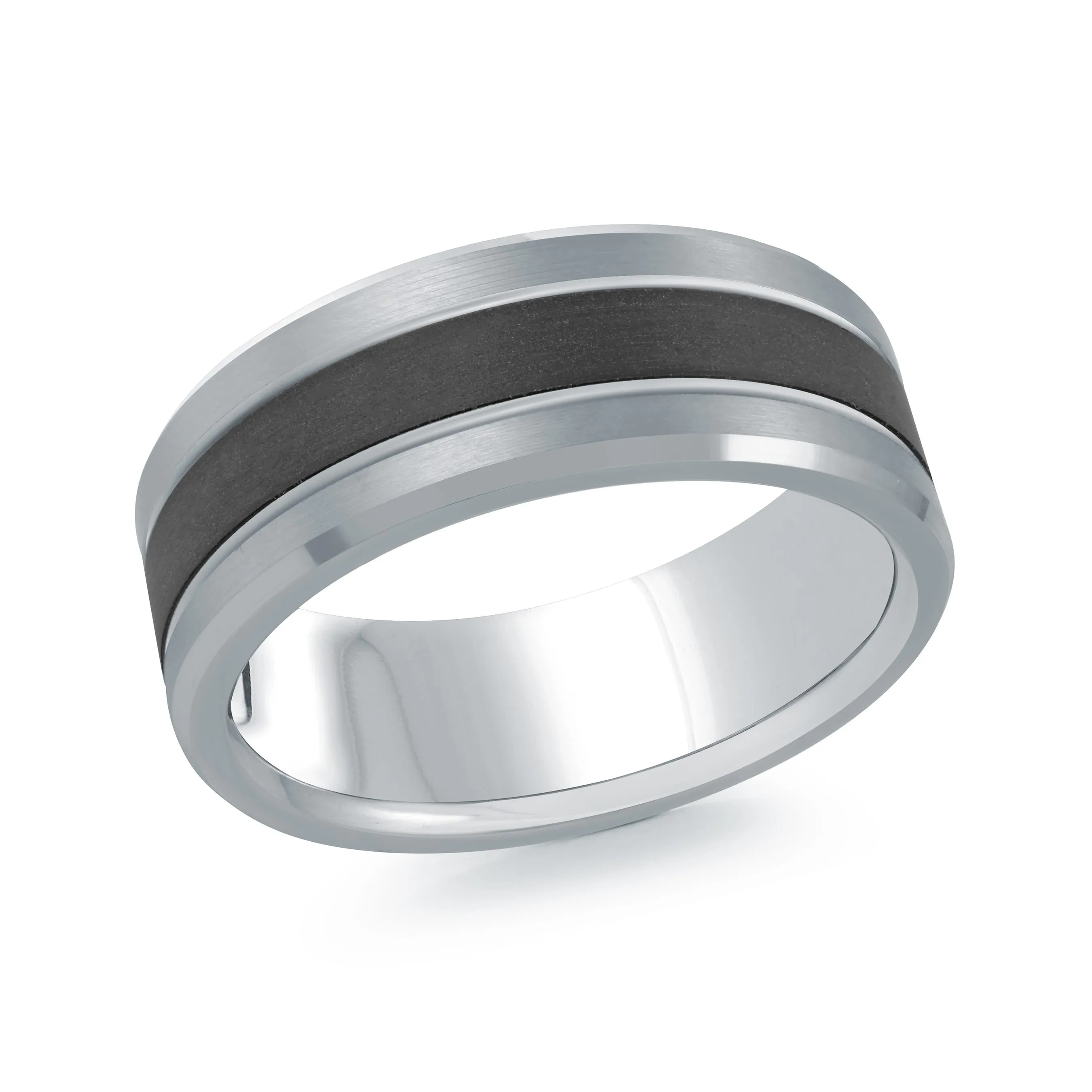14K White Gold Ring from the Noir Collection by Malo - MRDA-135-8W