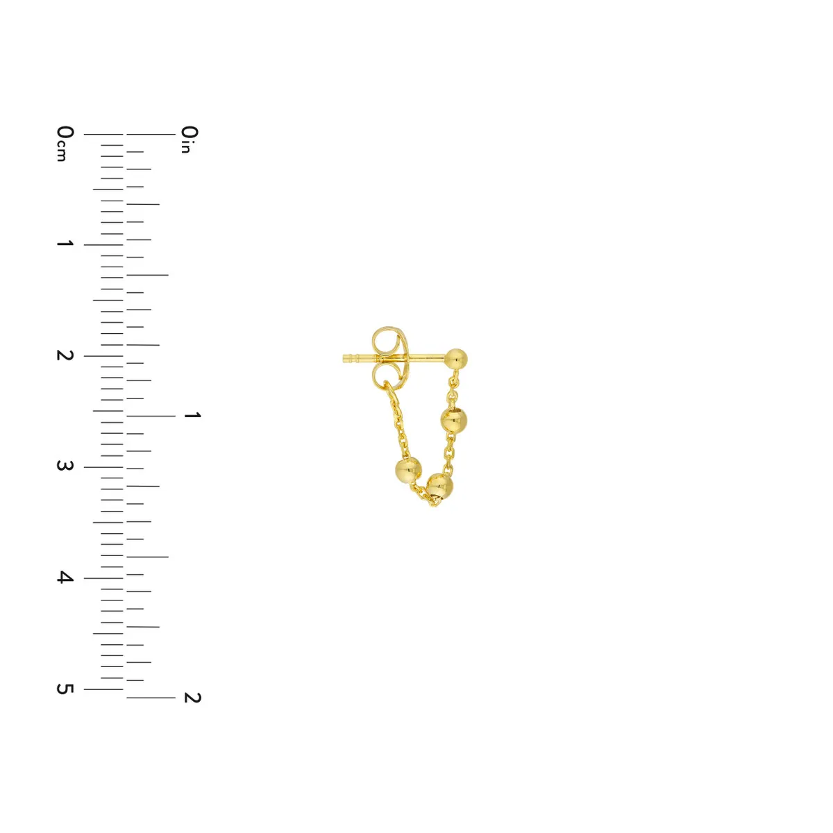14K Yellow Gold Beaded Chain Drop Earrings by Midas Chain