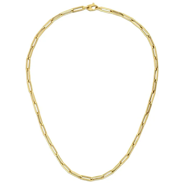 14K Yellow Gold Bold Paperclip Chain (4.2 mm)-rx98384-18