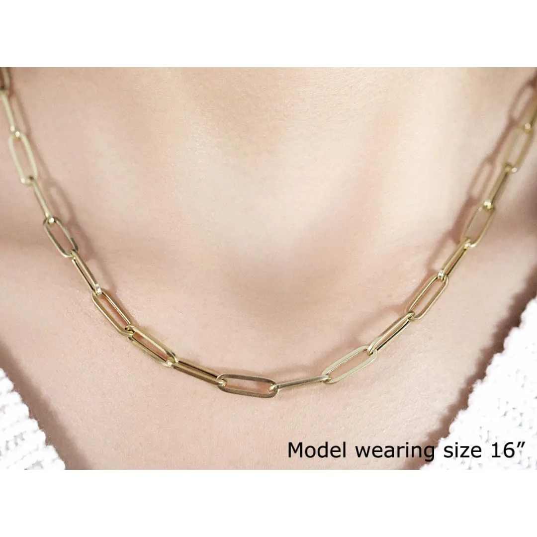 14K Yellow Gold Bold Paperclip Chain (4.2 mm)