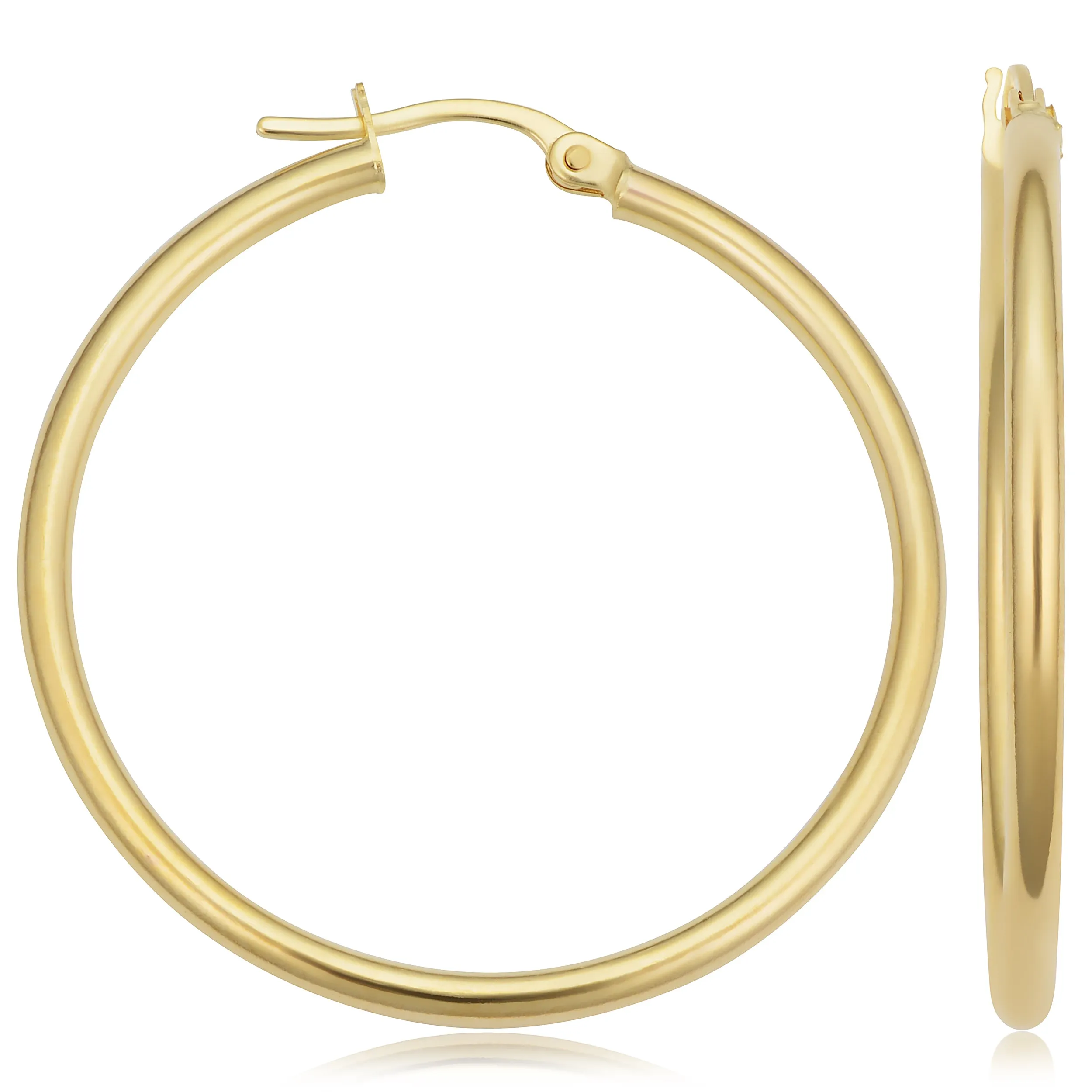 14k Yellow Gold Hoop Earrings (2x30 mm)