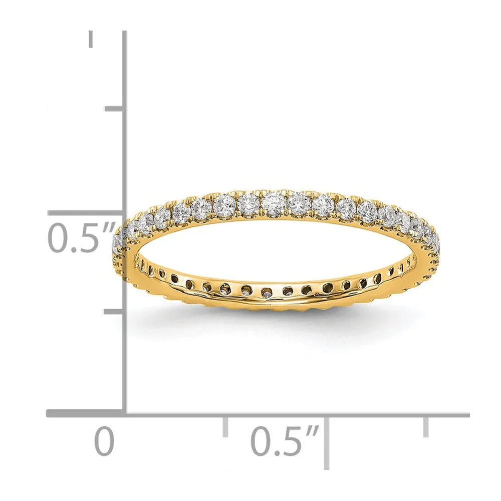 14k Yellow Gold Lab Grown Diamond Eternity Wedding Band Ring 1/2Ct Clarity- VS Color- G-H