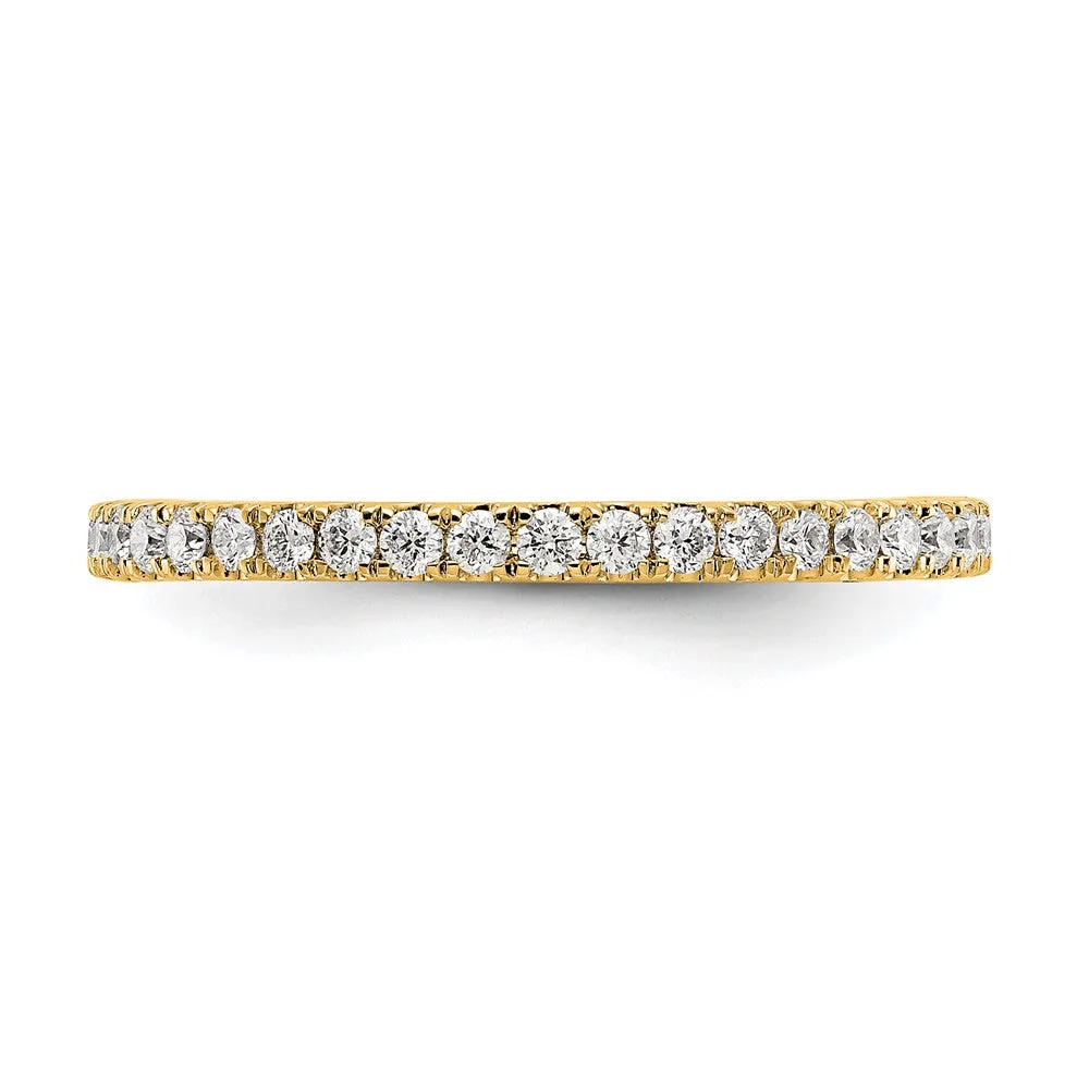 14k Yellow Gold Lab Grown Diamond Eternity Wedding Band Ring 1/2Ct Clarity- VS Color- G-H