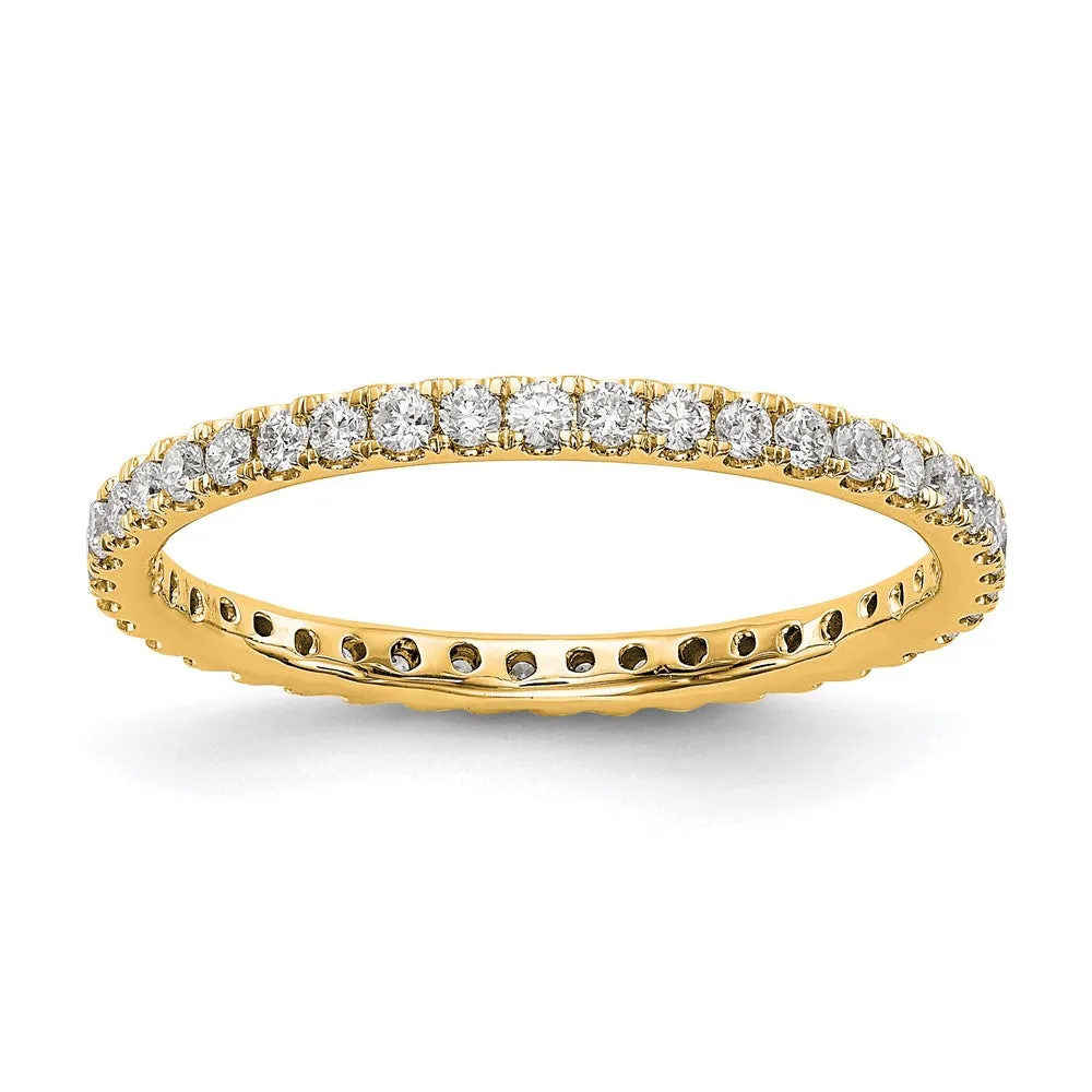 14k Yellow Gold Lab Grown Diamond Eternity Wedding Band Ring 1/2Ct Clarity- VS Color- G-H