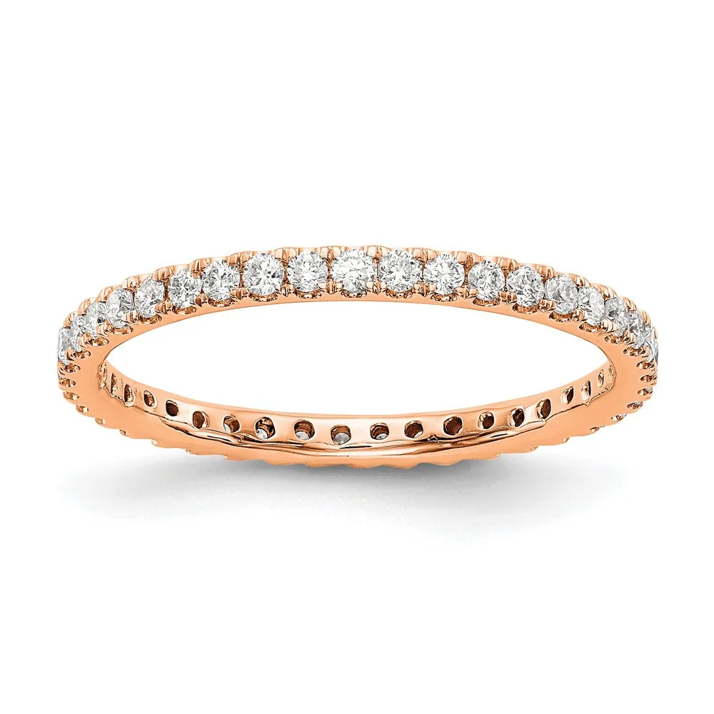 14k Yellow Gold Lab Grown Diamond Eternity Wedding Band Ring 1/2Ct Clarity- VS Color- G-H