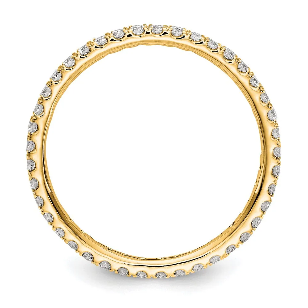 14k Yellow Gold Lab Grown Diamond Eternity Wedding Band Ring 1/2Ct Clarity- VS Color- G-H