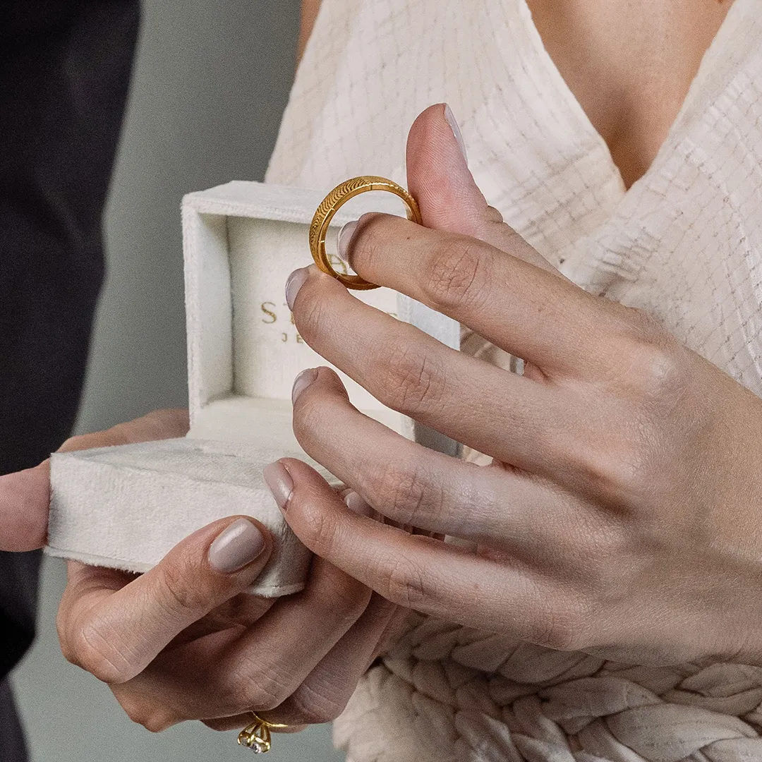 14kt Fingerprint Band Ring (for her)