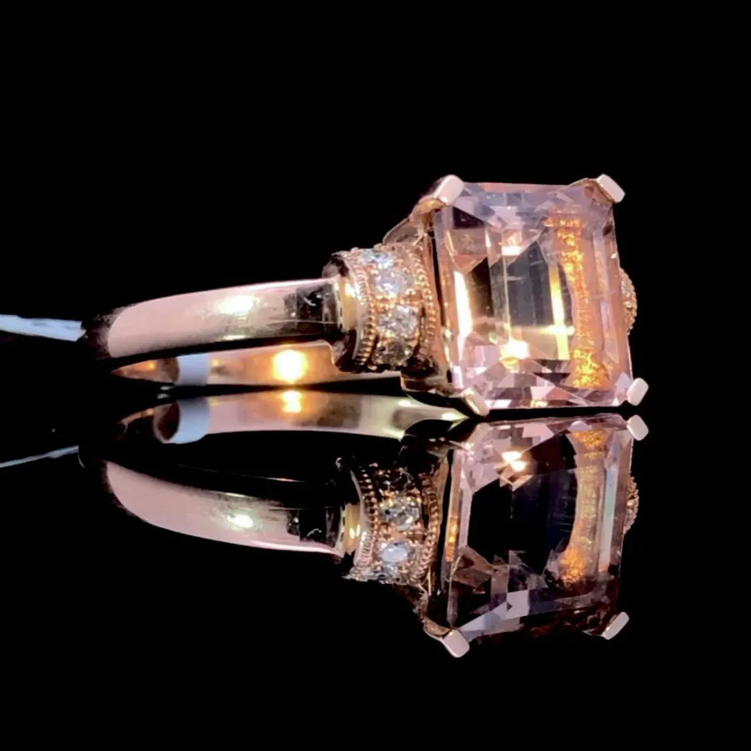 156636 - 3.12 ctw morganite and diamond ring