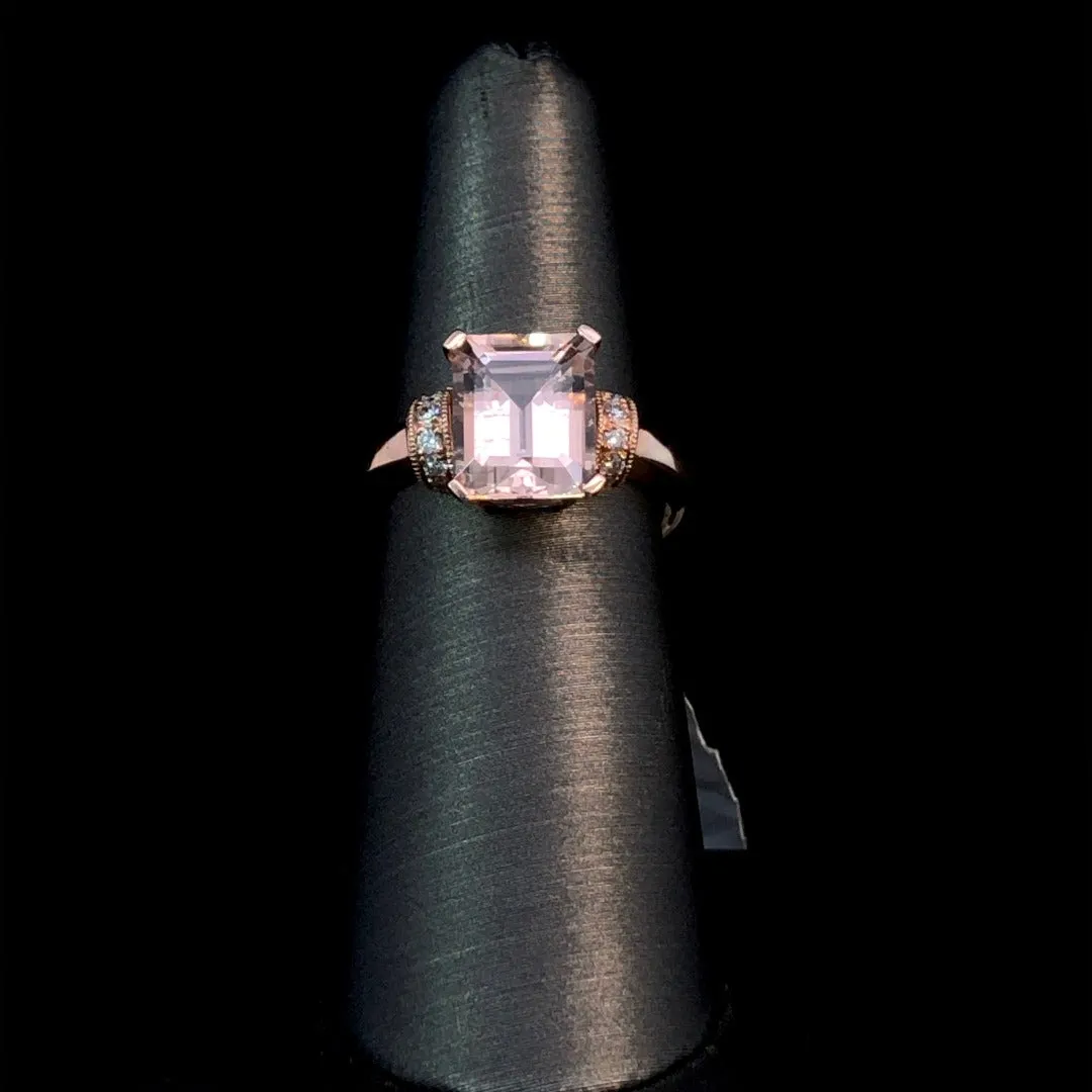 156636 - 3.12 ctw morganite and diamond ring