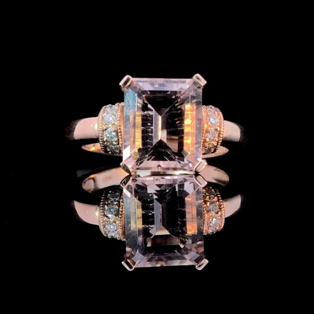 156636 - 3.12 ctw morganite and diamond ring