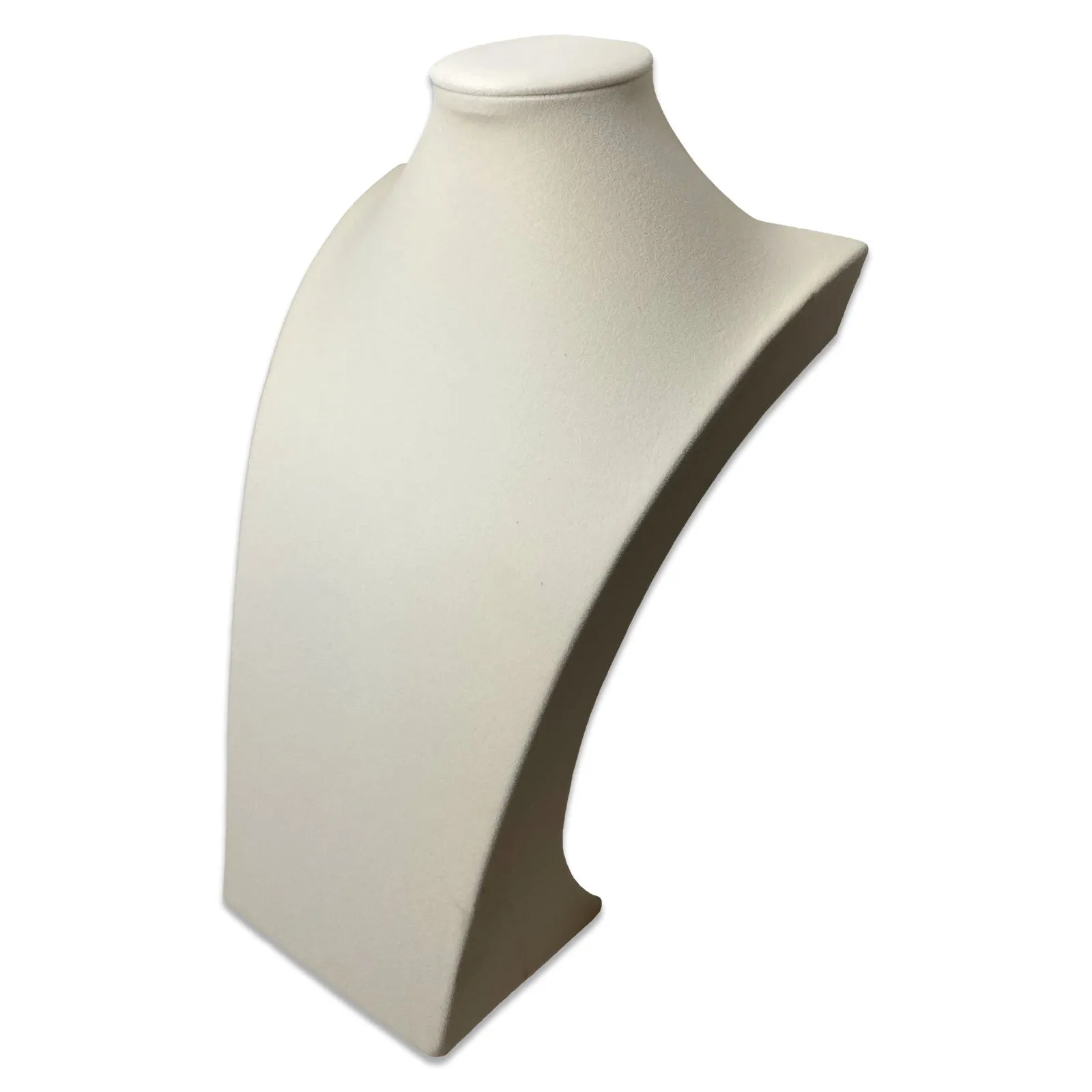 15" Beige Velvet Necklace Bust Display
