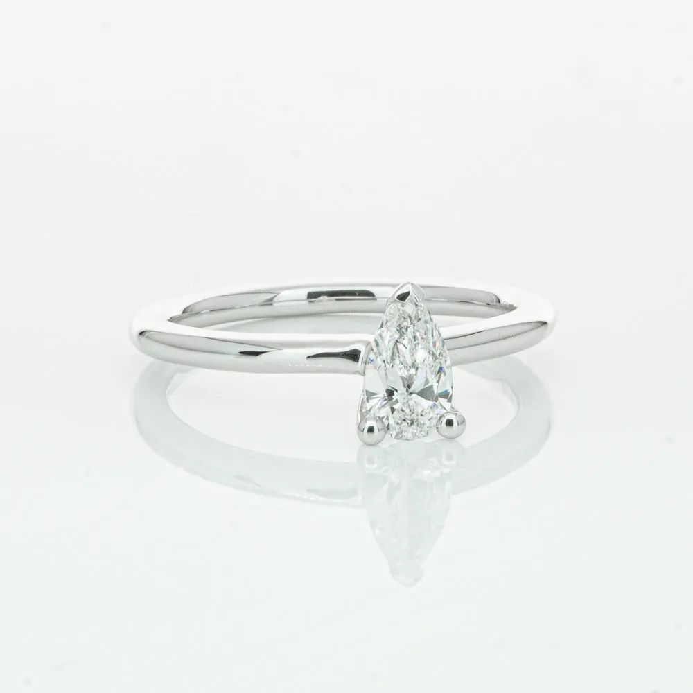 18ct White Gold .40ct Pear Cut Diamond Melba Ring
