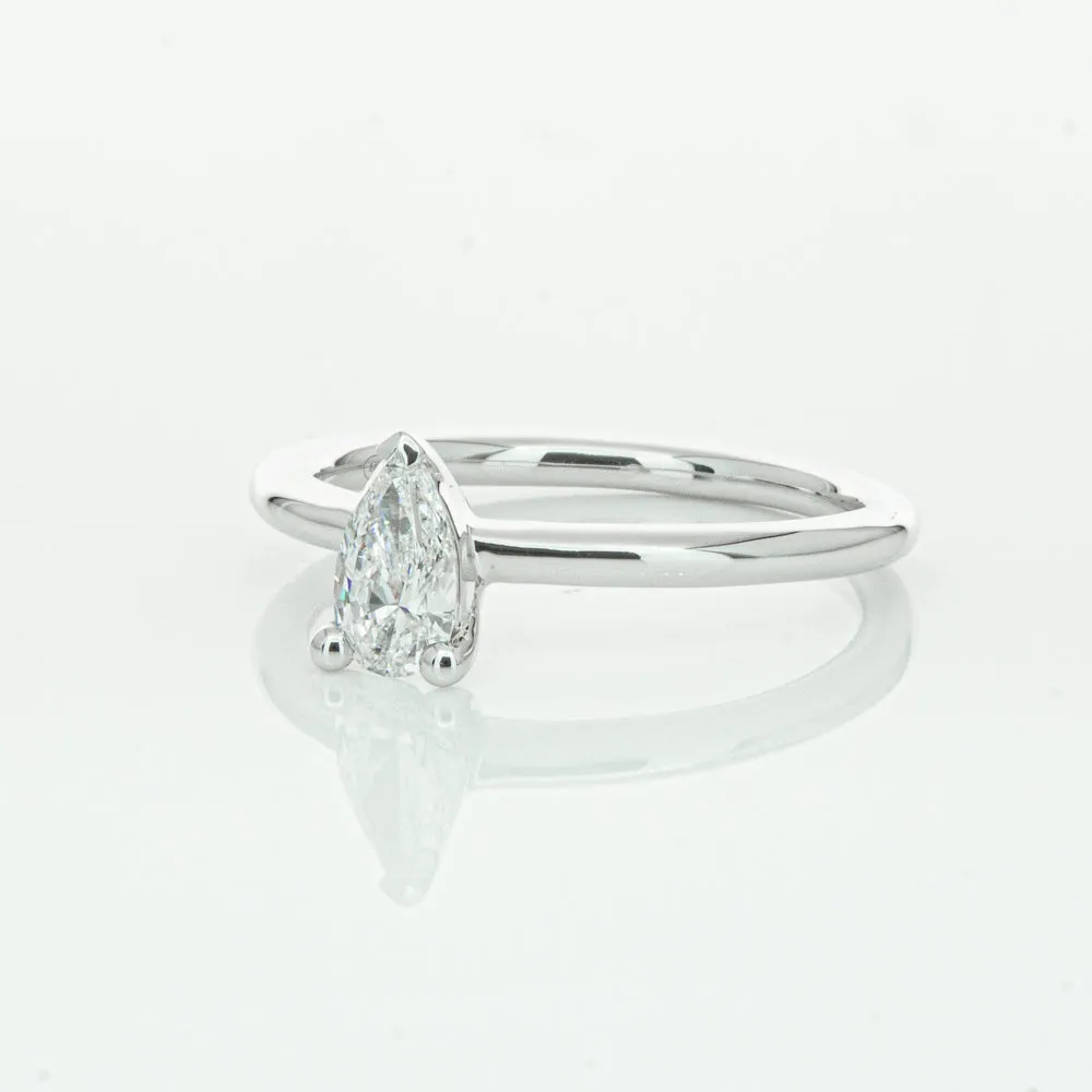 18ct White Gold .40ct Pear Cut Diamond Melba Ring