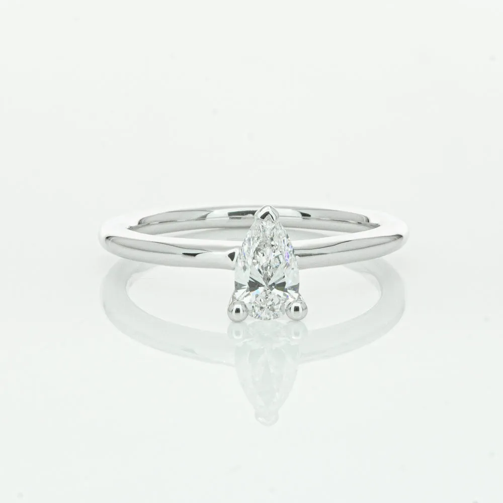 18ct White Gold .40ct Pear Cut Diamond Melba Ring