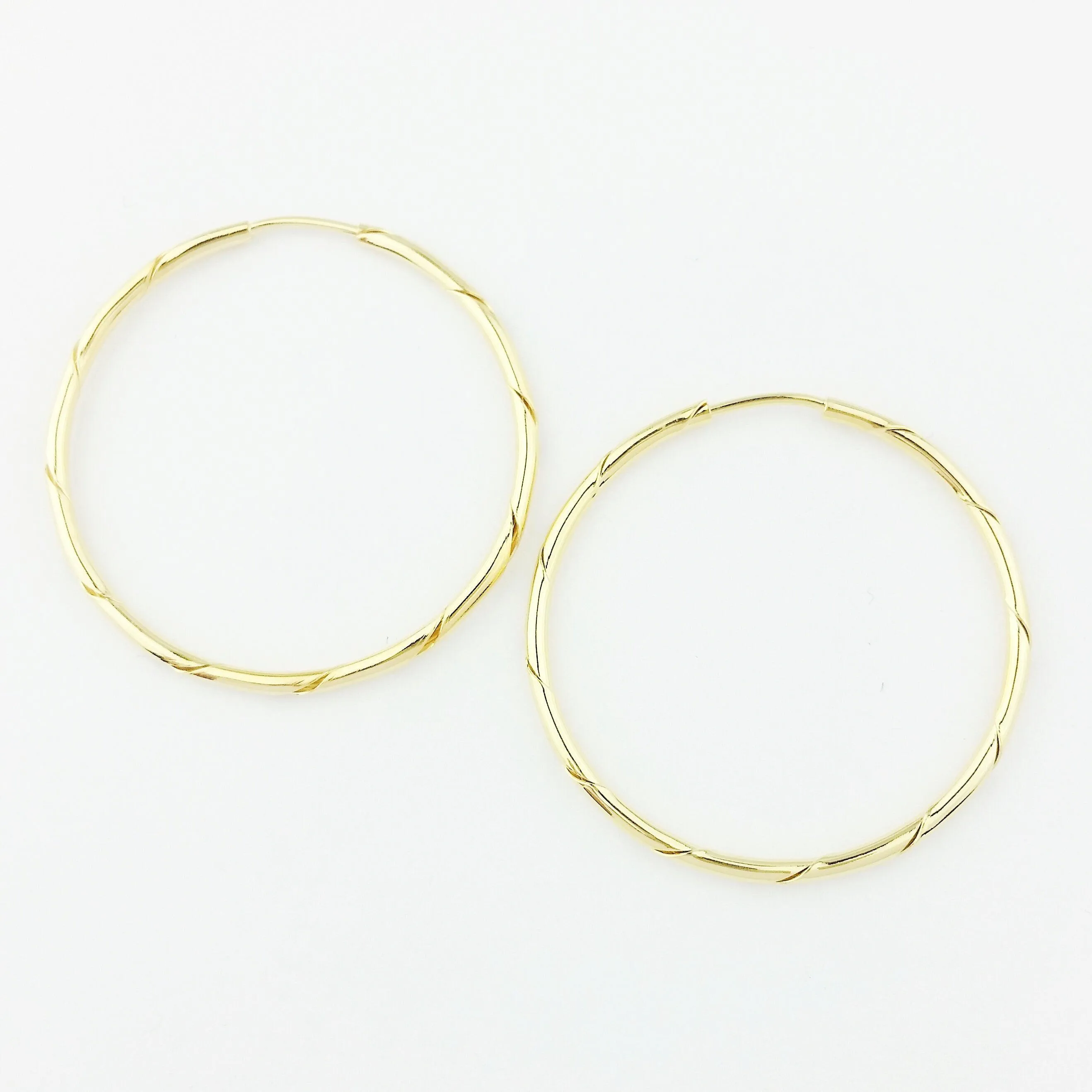 18k Gold Filled Continuous Twisted Tube Hoop Earrings Endless Style