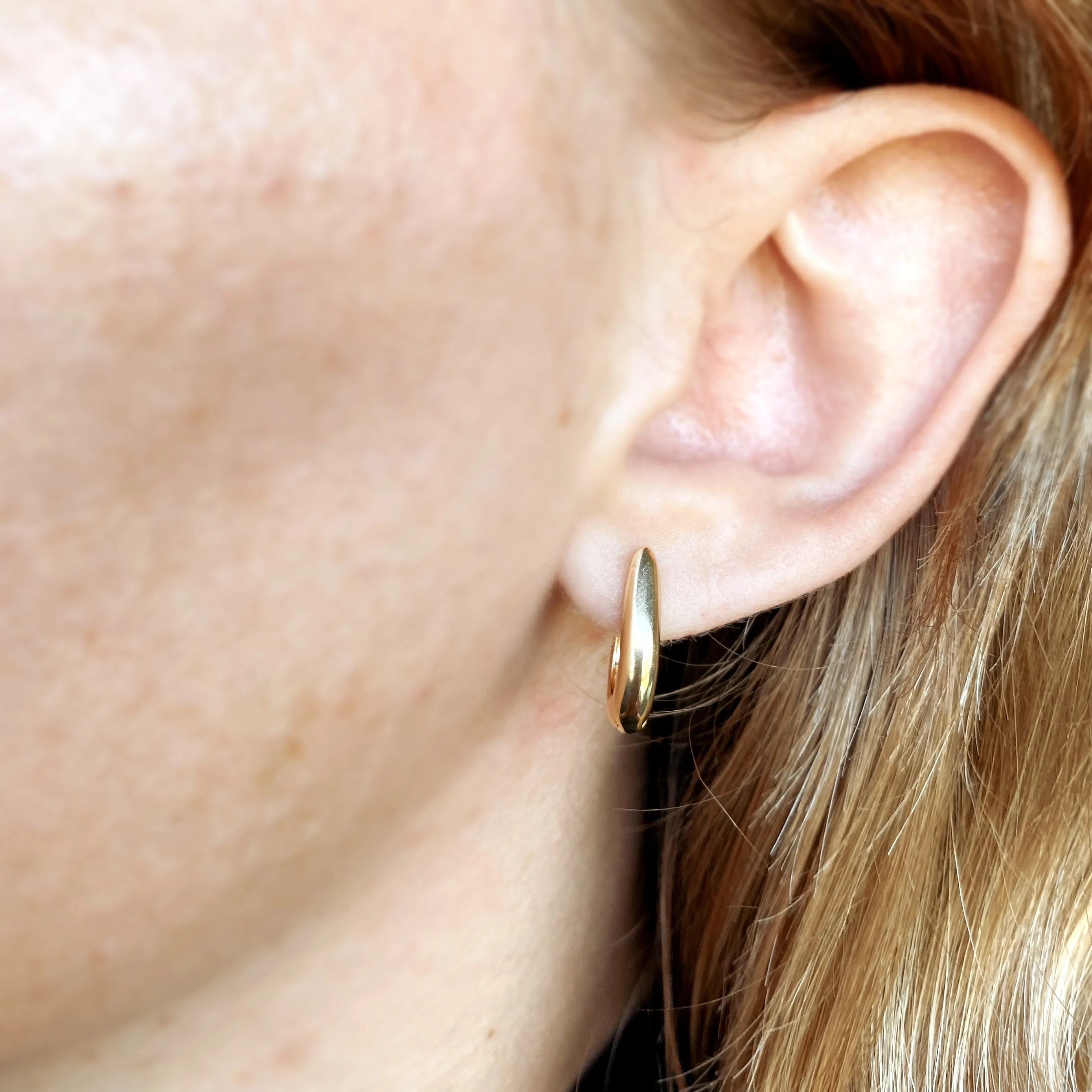 18k Gold Filled U Shaped Hoop Earrings