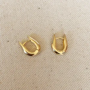 18k Gold Filled U Shaped Hoop Earrings