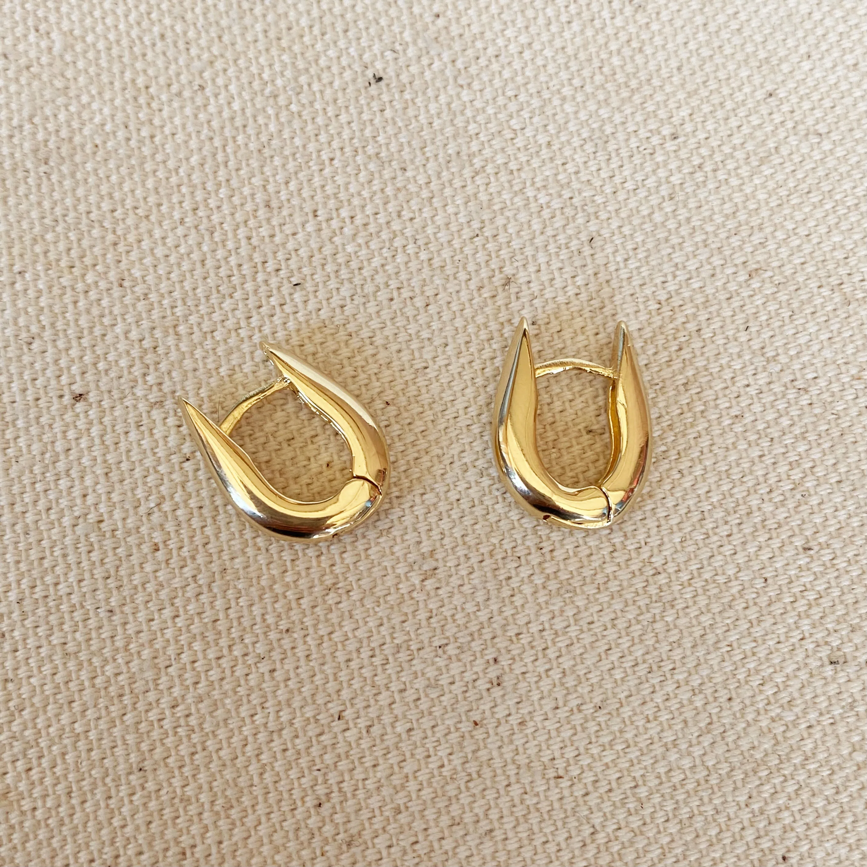 18k Gold Filled U Shaped Hoop Earrings