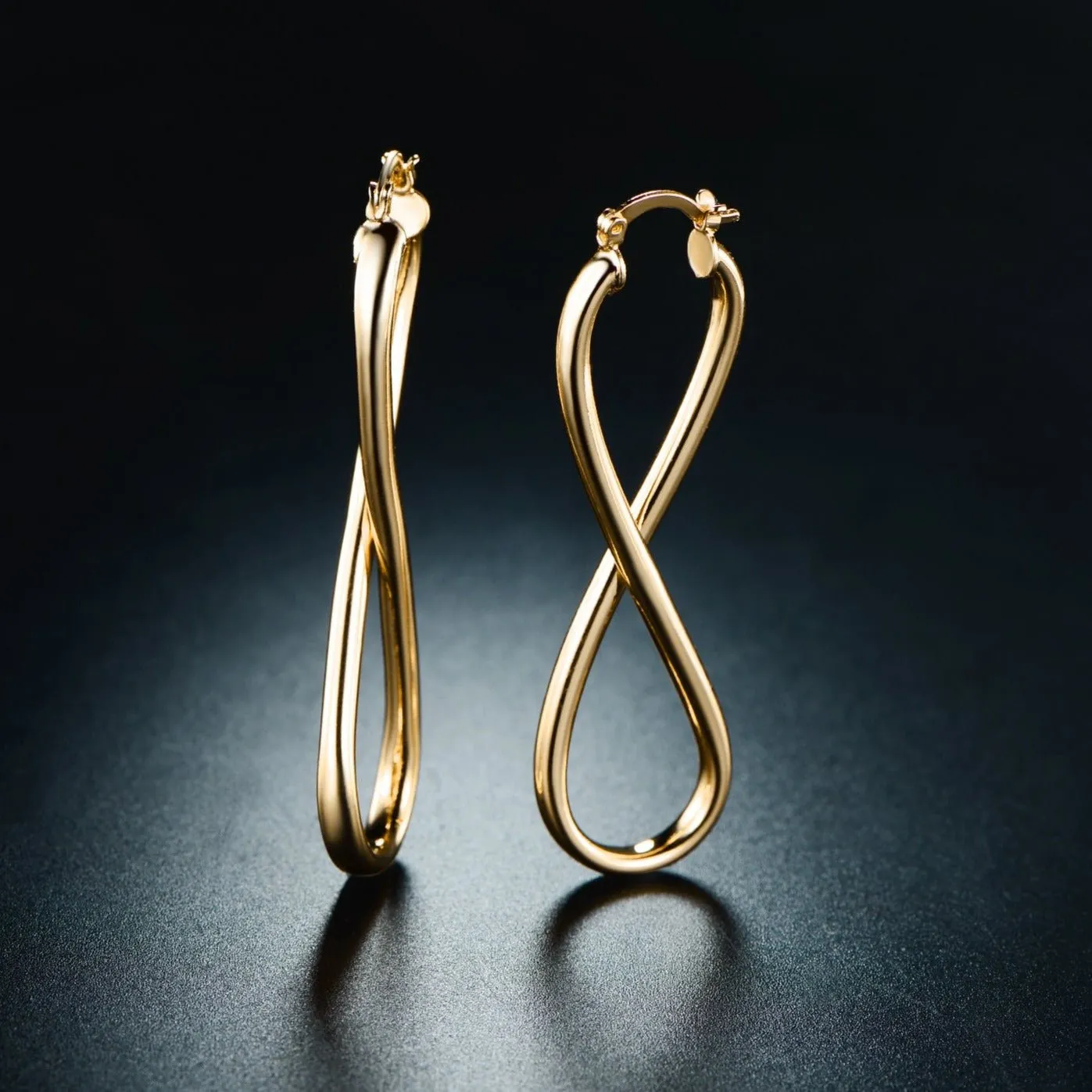 18K Gold Plated Infinity Hoop Earrings
