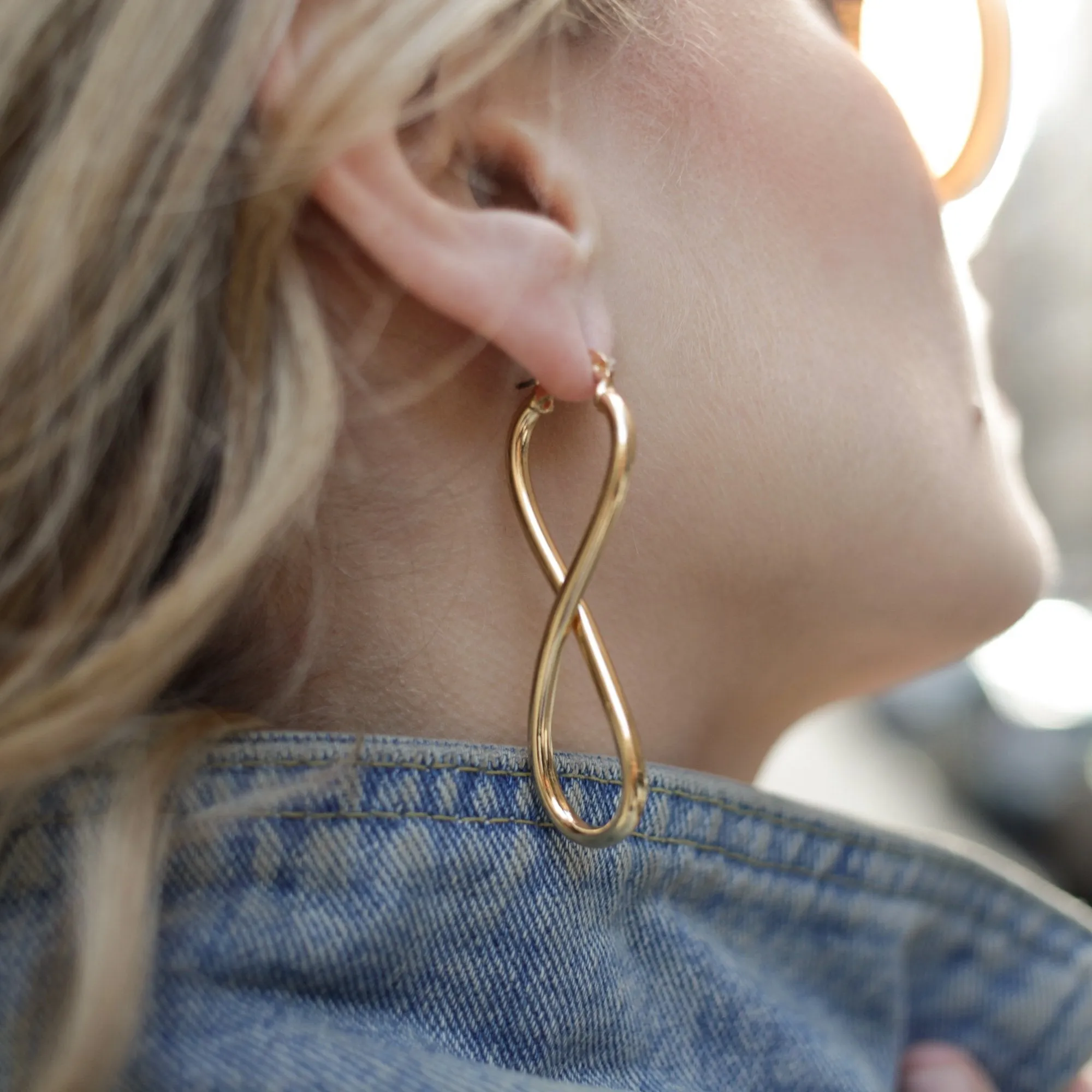 18K Gold Plated Infinity Hoop Earrings