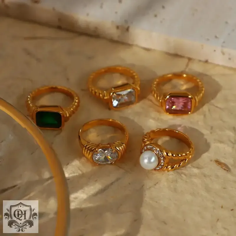 18K Gold-Plated Zircon Rings