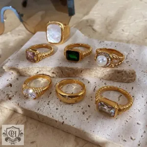 18K Gold-Plated Zircon Rings