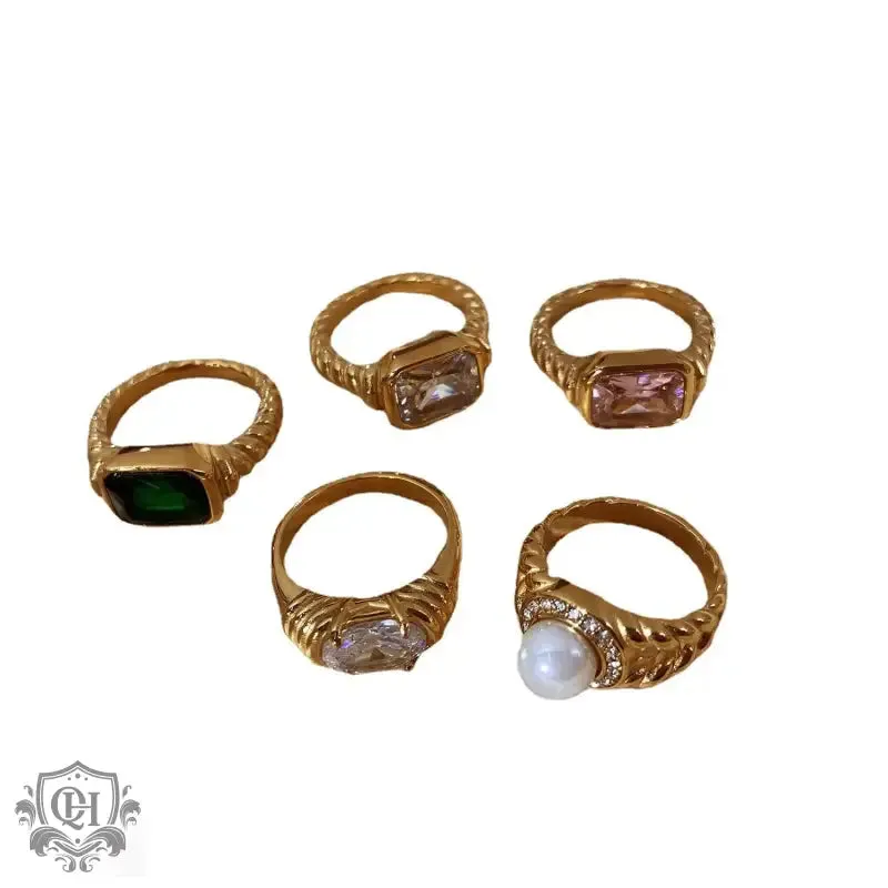 18K Gold-Plated Zircon Rings