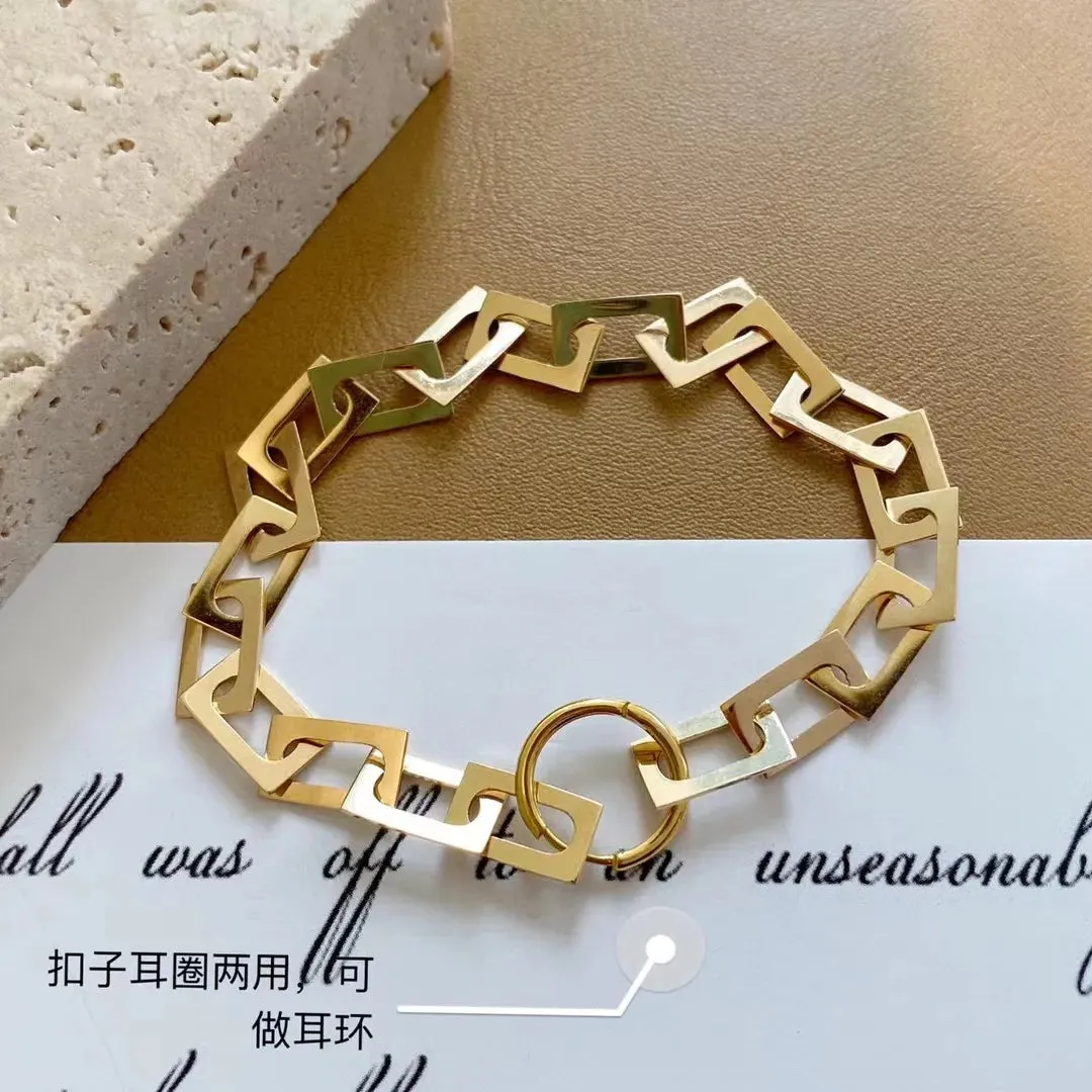 18K import Bracelet Earring Necklace MoonHipster Blogger Necessary Solid Yellow Gold Jewelry(AU750)Women Guardian Faith Gift 18