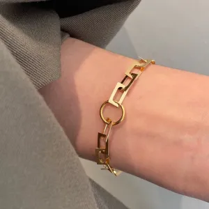18K import Bracelet Earring Necklace MoonHipster Blogger Necessary Solid Yellow Gold Jewelry(AU750)Women Guardian Faith Gift 18