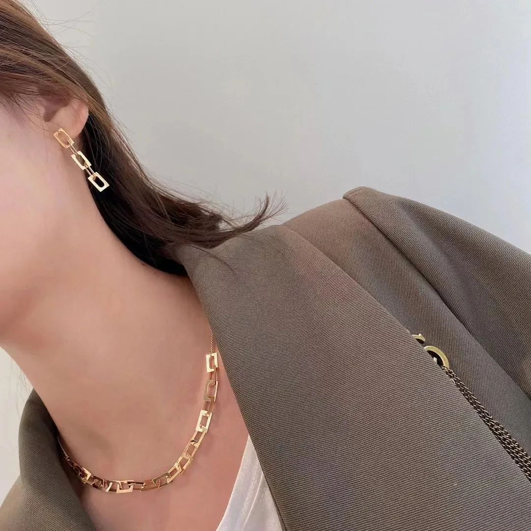 18K import Bracelet Earring Necklace MoonHipster Blogger Necessary Solid Yellow Gold Jewelry(AU750)Women Guardian Faith Gift 18