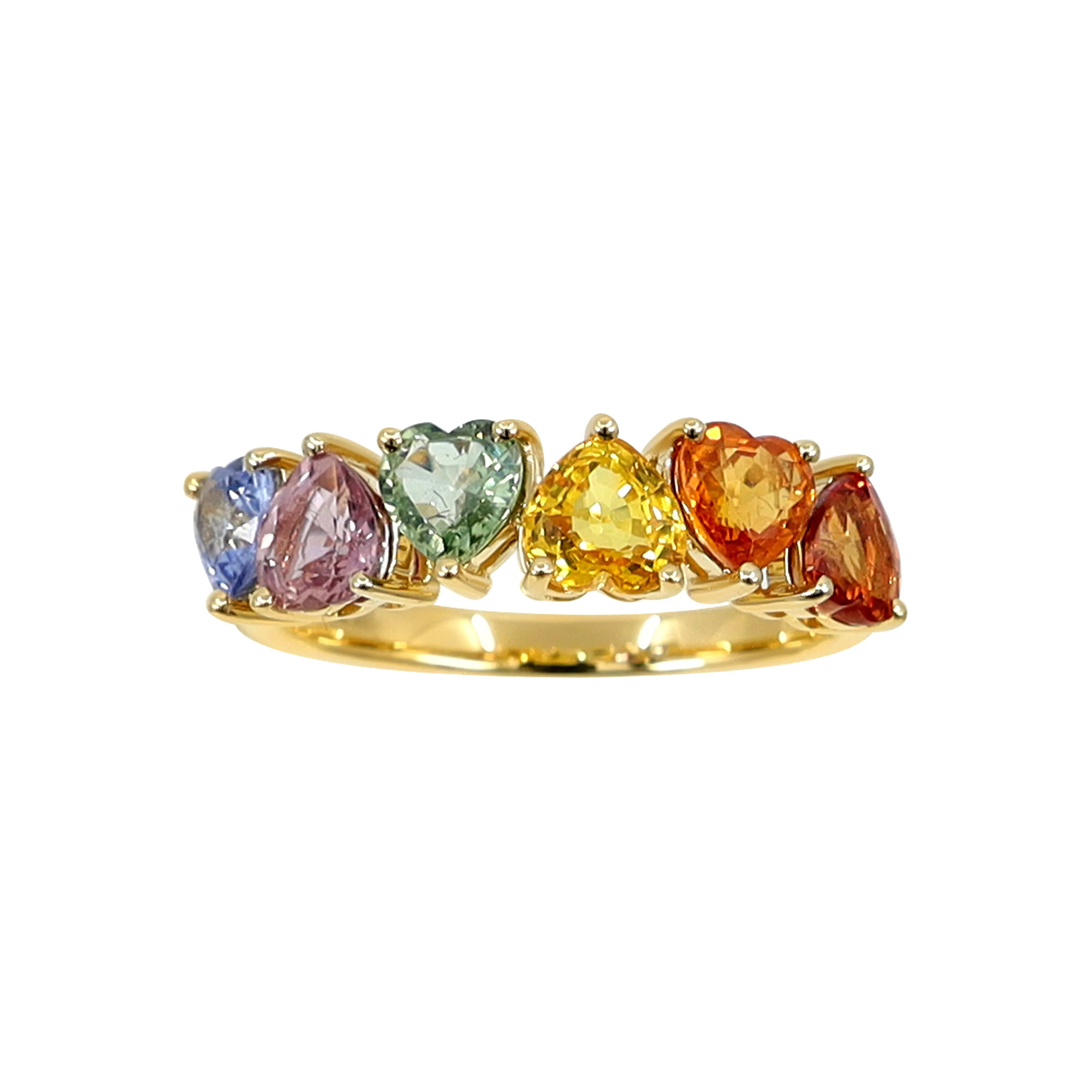 18K Yellow Gold 2.53ct Multi Colour Sapphire Ring - 20738549