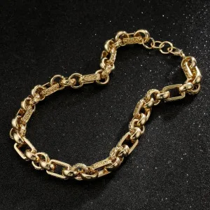 18mm Gold Ornate Gypsy Link Belcher Chain 30 Inch