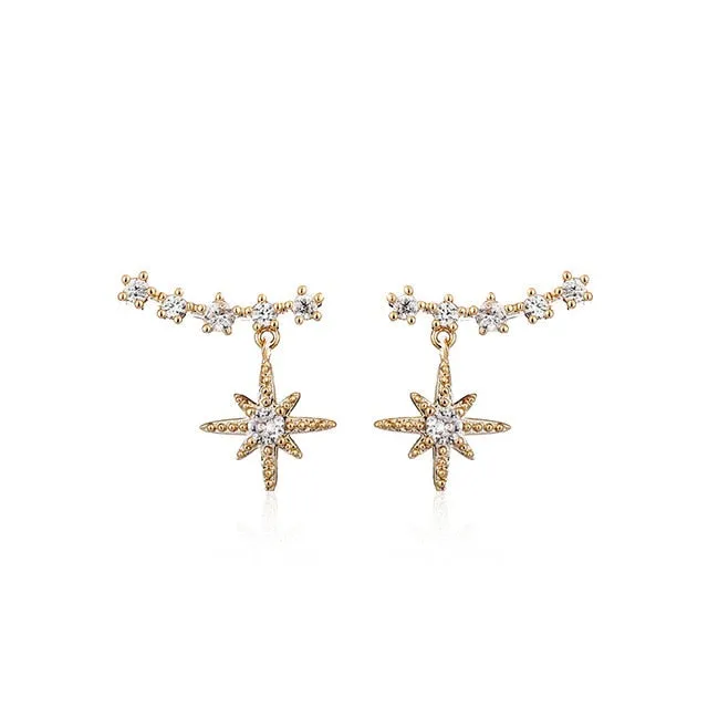 2020 New Long Crystal Tassel Gold Color Dangle Earrings for Women Wedding Drop Earing Fashion Jewelry Gifts