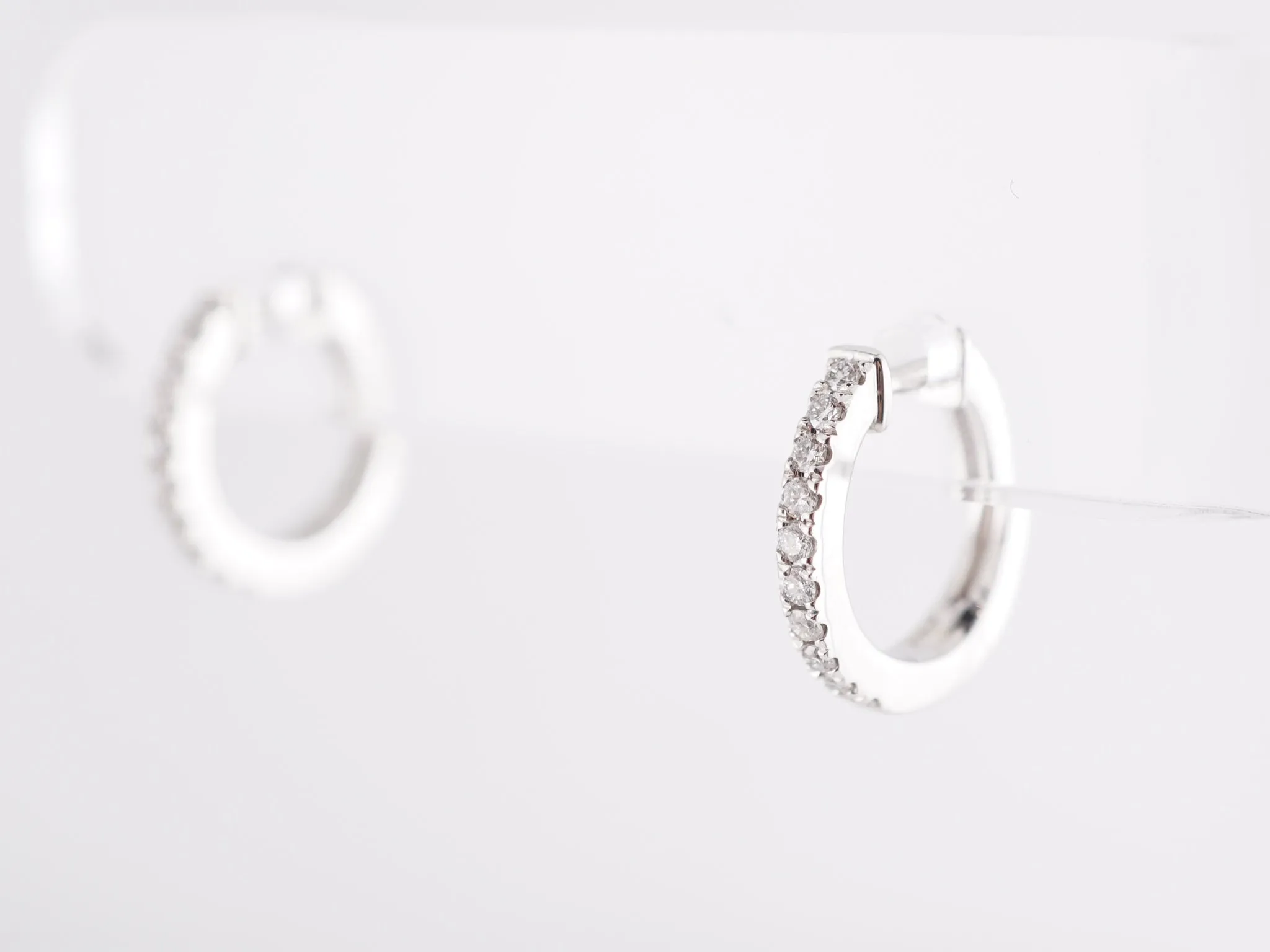 .25 Diamond Hoop Earrings in 14k White Gold