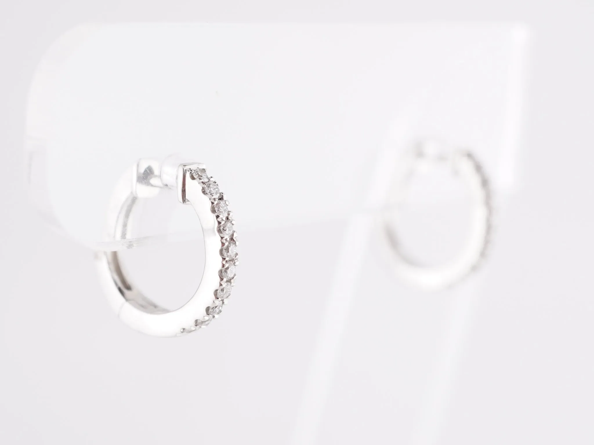 .25 Diamond Hoop Earrings in 14k White Gold