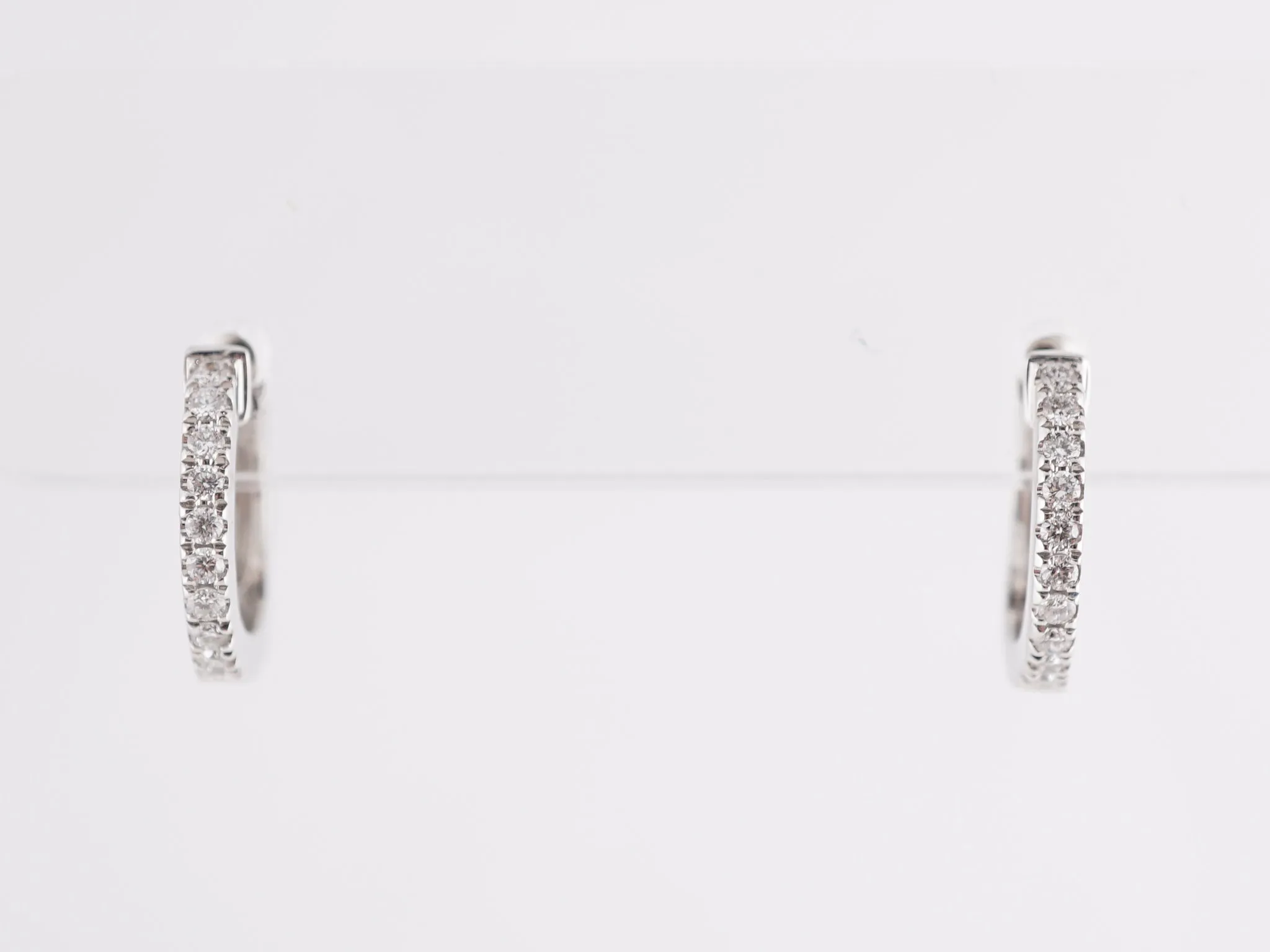 .25 Diamond Hoop Earrings in 14k White Gold