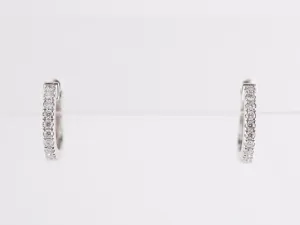 .25 Diamond Hoop Earrings in 14k White Gold