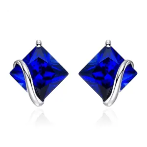 2.8ct Classic Sapphire Stud Earrings 925 Sterling Silver