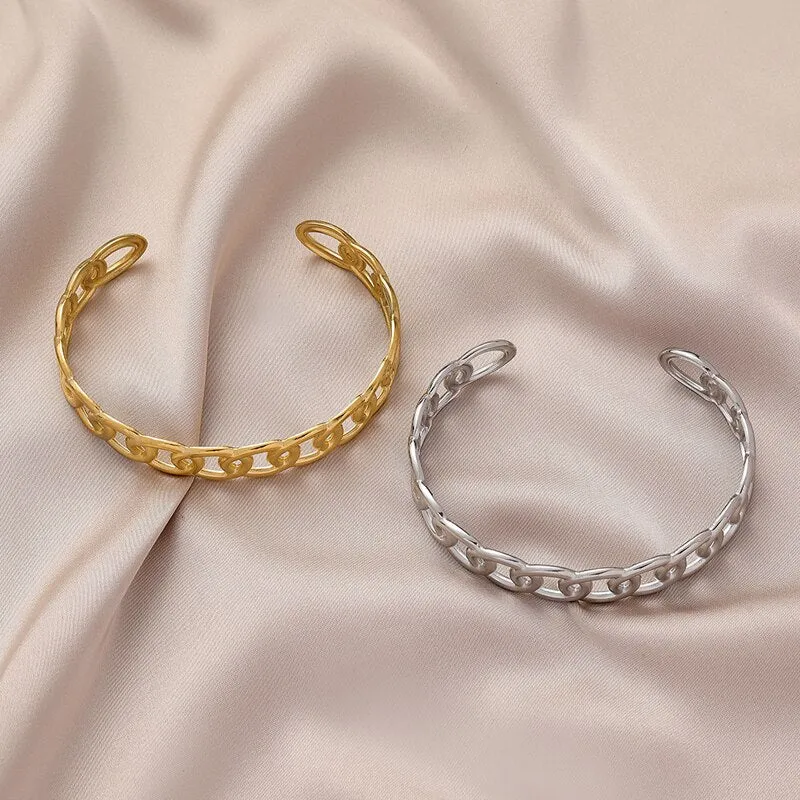 316L Stainless Steel Jewelry Gold Color Bangles For Women