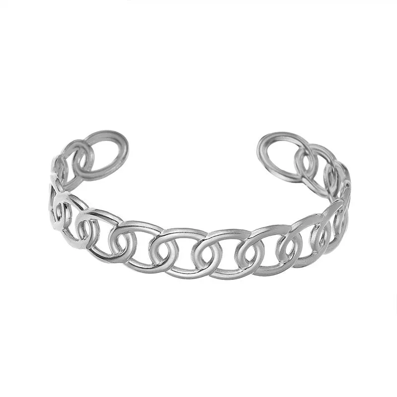 316L Stainless Steel Jewelry Gold Color Bangles For Women