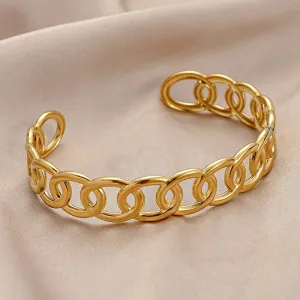 316L Stainless Steel Jewelry Gold Color Bangles For Women