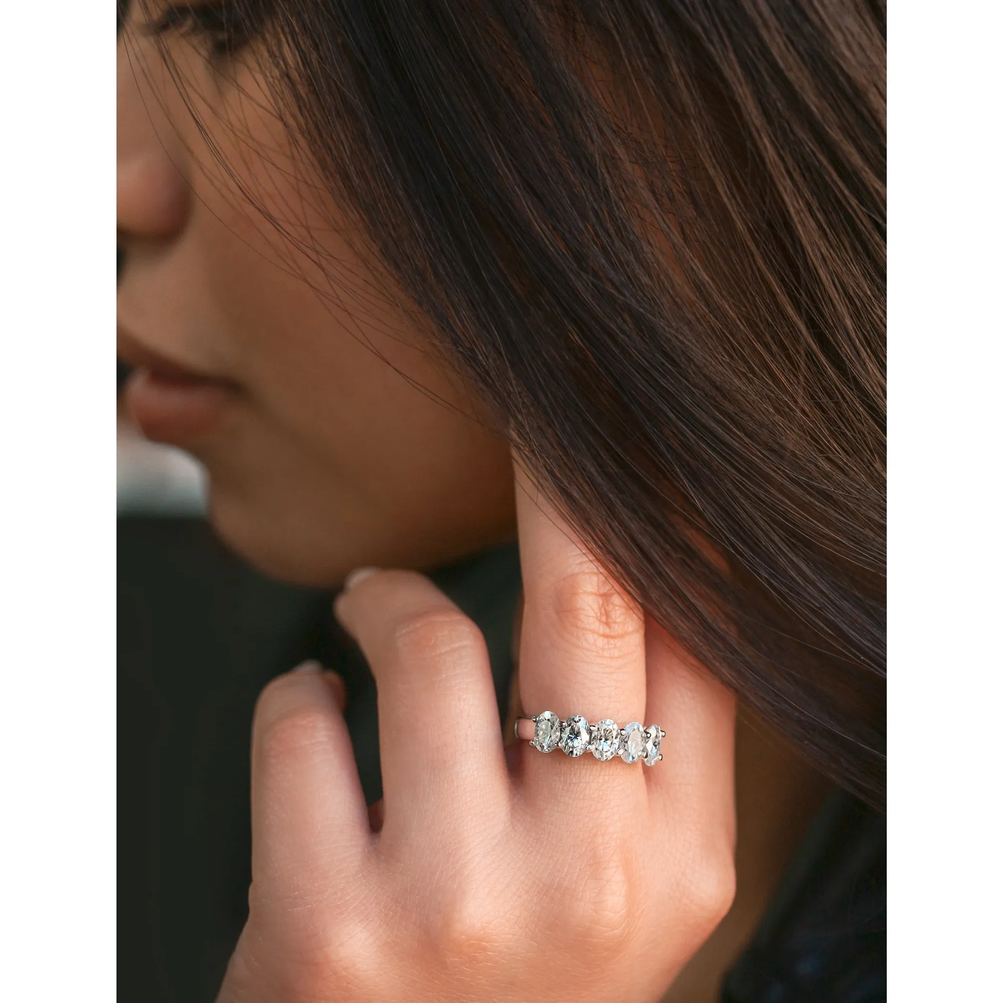 5-Stone Trellis Oval Ring