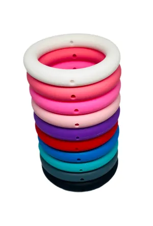 5PCS Color Silicone O-shape Ring Bulk Beads, Hollow Silicone Ring Beads To Make Key Chain Beads Lanyard Necklace Pendant For Bracelet Necklace Connecting Silicone Ring Accessories