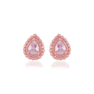 925 Sterling Silver Pear Shaped Centered White Stone Earrings For Women