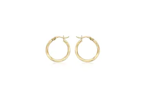 9ct gold diamond cut creole hoop earrings 20mm 34810