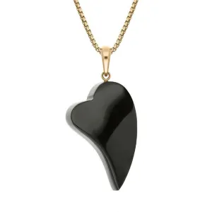 9ct Rose Gold Whitby Jet Unique Heart Necklace D